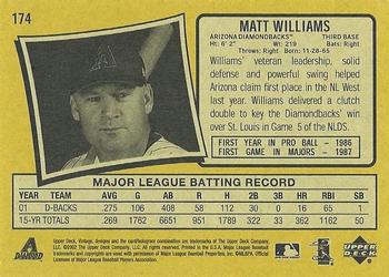 2002 Upper Deck Vintage #174 Matt Williams Back