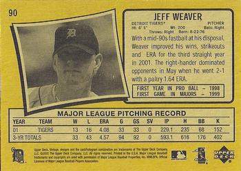 2002 Upper Deck Vintage #90 Jeff Weaver Back