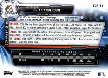 2017 Bowman Chrome - Prospects #BCP184 Brian Anderson Back