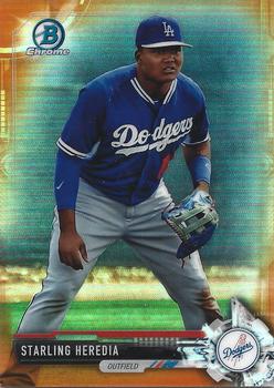 2017 Bowman Chrome - Prospects Orange Refractor #BCP226 Starling Heredia Front