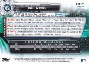 2017 Bowman Chrome - Prospects Refractor #BCP152 Andrew Moore Back