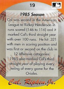 1995 Star Cal Ripken, Jr. 110 (Unlicensed) #19 Cal Ripken Jr. Back