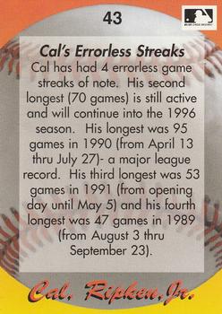 1995 Star Cal Ripken, Jr. 110 (Unlicensed) #43 Cal Ripken Jr. Back