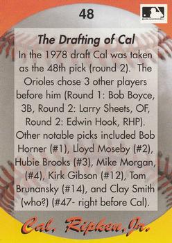 1995 Star Cal Ripken, Jr. 110 (Unlicensed) #48 Cal Ripken Jr. Back