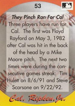 1995 Star Cal Ripken, Jr. 110 (Unlicensed) #53 Cal Ripken Jr. Back