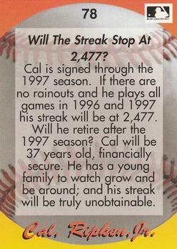1995 Star Cal Ripken, Jr. 110 (Unlicensed) #78 Cal Ripken Jr. Back