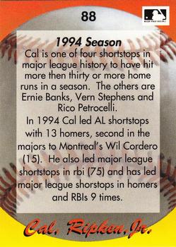 1995 Star Cal Ripken, Jr. 110 (Unlicensed) #88 Cal Ripken Jr. Back