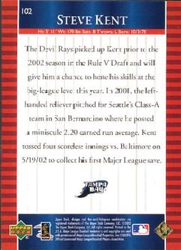 2002 Upper Deck World Series Heroes #102 Steve Kent Back