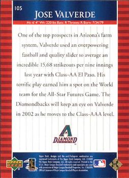 2002 Upper Deck World Series Heroes #105 Jose Valverde Back