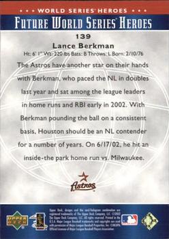 2002 Upper Deck World Series Heroes #139 Lance Berkman Back