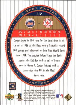 2002 Upper Deck World Series Heroes #49 Gary Carter Back