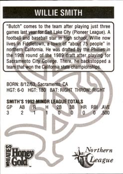 1993 St. Paul Saints #NNO Willie Smith Back