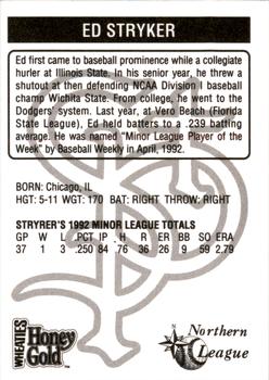 1993 St. Paul Saints #NNO Ed Stryker Back