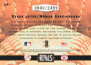 2004 Donruss Leather & Lumber - Rivals #LLR-1 Derek Jeter / Nomar Garciaparra Back
