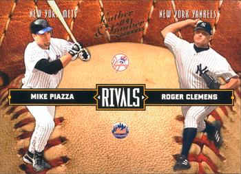 2004 Donruss Leather & Lumber - Rivals #LLR-5 Mike Piazza / Roger Clemens Front
