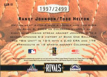 2004 Donruss Leather & Lumber - Rivals #LLR-11 Randy Johnson / Todd Helton Back