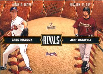 2004 Donruss Leather & Lumber - Rivals #LLR-18 Greg Maddux / Jeff Bagwell Front