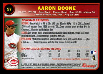 2003 Bowman #57 Aaron Boone Back