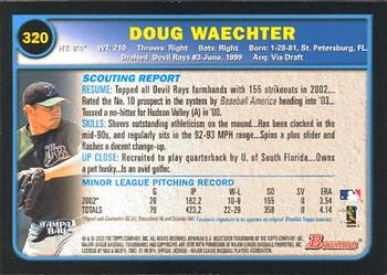 2003 Bowman #320 Doug Waechter Back