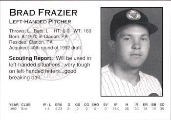 1993 Kane County Cougars #NNO Brad Frazier Back