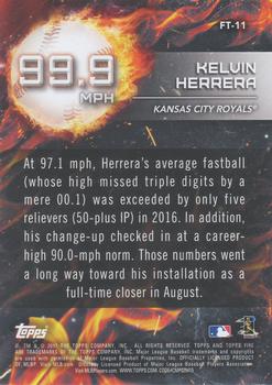 2017 Topps Fire - Flame Throwers Gold Minted #FT-11 Kelvin Herrera Back