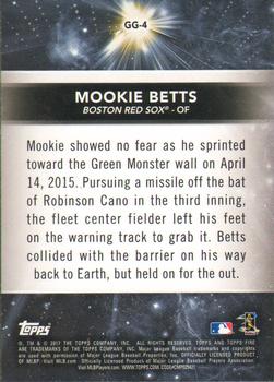 2017 Topps Fire - Golden Grabs Gold Minted #GG-4 Mookie Betts Back