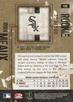 2004 Donruss Leather & Lumber - Signatures Silver #153 Ryan Meaux Back