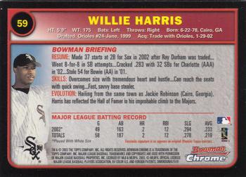 2003 Bowman Chrome #59 Willie Harris Back