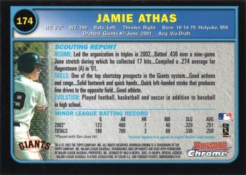 2003 Bowman Chrome #174 Jamie Athas Back