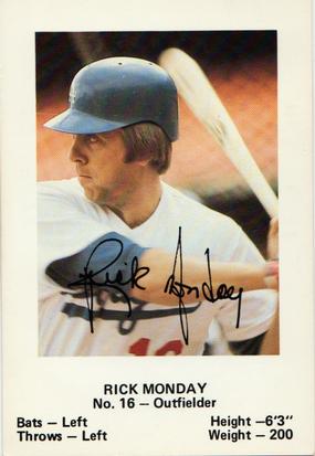 1980 Los Angeles Dodgers Police #NNO Rick Monday Front