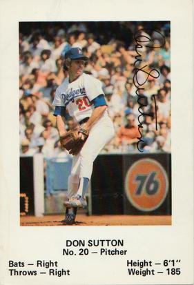 1980 Los Angeles Dodgers Police #NNO Don Sutton Front