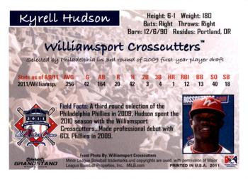 2011 Grandstand New York-Penn League All-Stars National League #NNO Kyrell Hudson Back