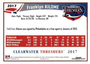 2017 Grandstand Clearwater Threshers #NNO Franklyn Kilome Back