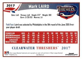 2017 Grandstand Clearwater Threshers #NNO Mark Laird Back