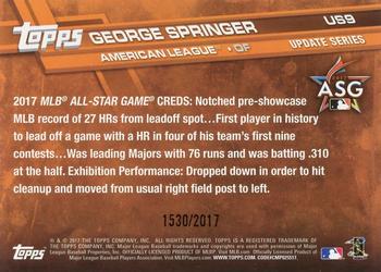 2017 Topps Update - Gold #US9 George Springer Back