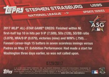 2017 Topps Update - Gold #US95 Stephen Strasburg Back
