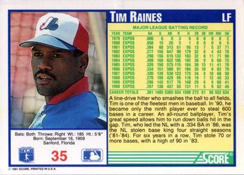 1991 Score #35 Tim Raines Back