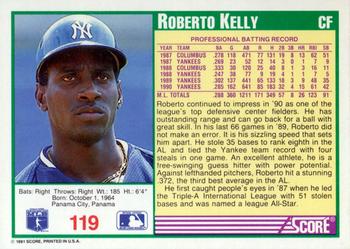 1991 Score #119 Roberto Kelly Back