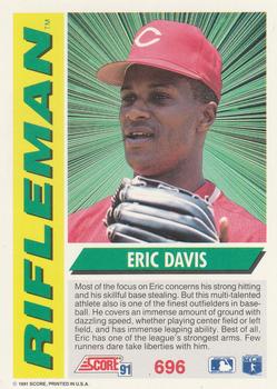 1991 Score #696 Eric Davis Back