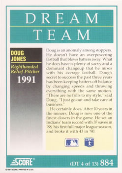 1991 Score #884 Doug Jones Back