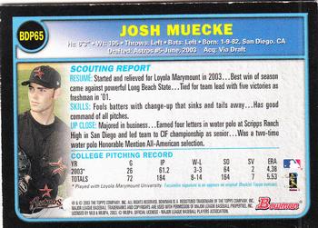 2003 Bowman Draft Picks & Prospects #BDP65 Josh Muecke Back