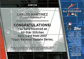 2017 Topps Update - All-Star Stitches Relics #ASR-CM Carlos Martinez Back