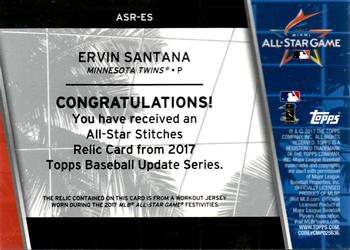 2017 Topps Update - All-Star Stitches Relics #ASR-ES Ervin Santana Back