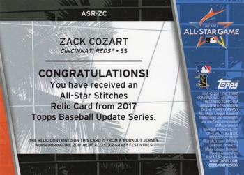 2017 Topps Update - All-Star Stitches Relics #ASR-ZC Zack Cozart Back