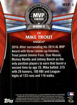 2017 Topps Update - MVP Award Winners #MVP-1 Mike Trout Back