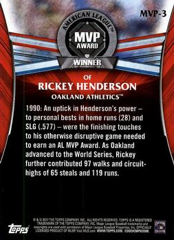 2017 Topps Update - MVP Award Winners #MVP-3 Rickey Henderson Back