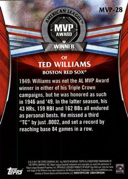 2017 Topps Update - MVP Award Winners #MVP-28 Ted Williams Back