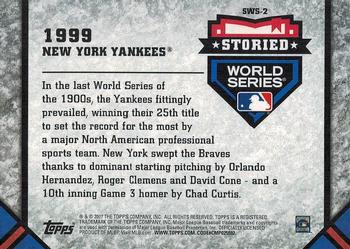 2017 Topps Update - Storied World Series #SWS-2 1999 New York Yankees Back