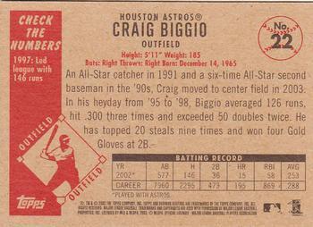 2003 Bowman Heritage #22 Craig Biggio Back