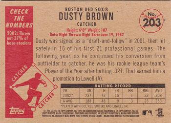 2003 Bowman Heritage #203 Dusty Brown Back